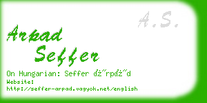 arpad seffer business card